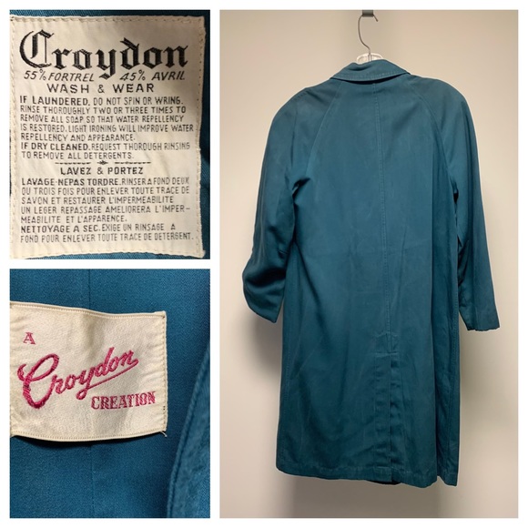 Vintage teal CROYDON raincoat - Picture 5 of 5